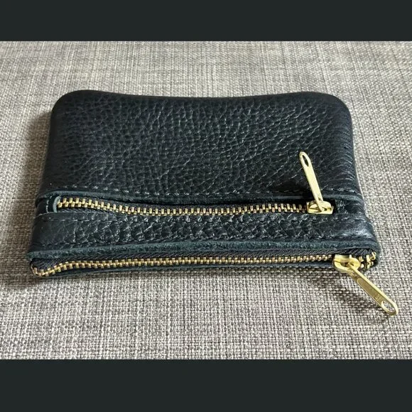 Portland Leather double zip wallet - pebbled black - Picture 3 of 4